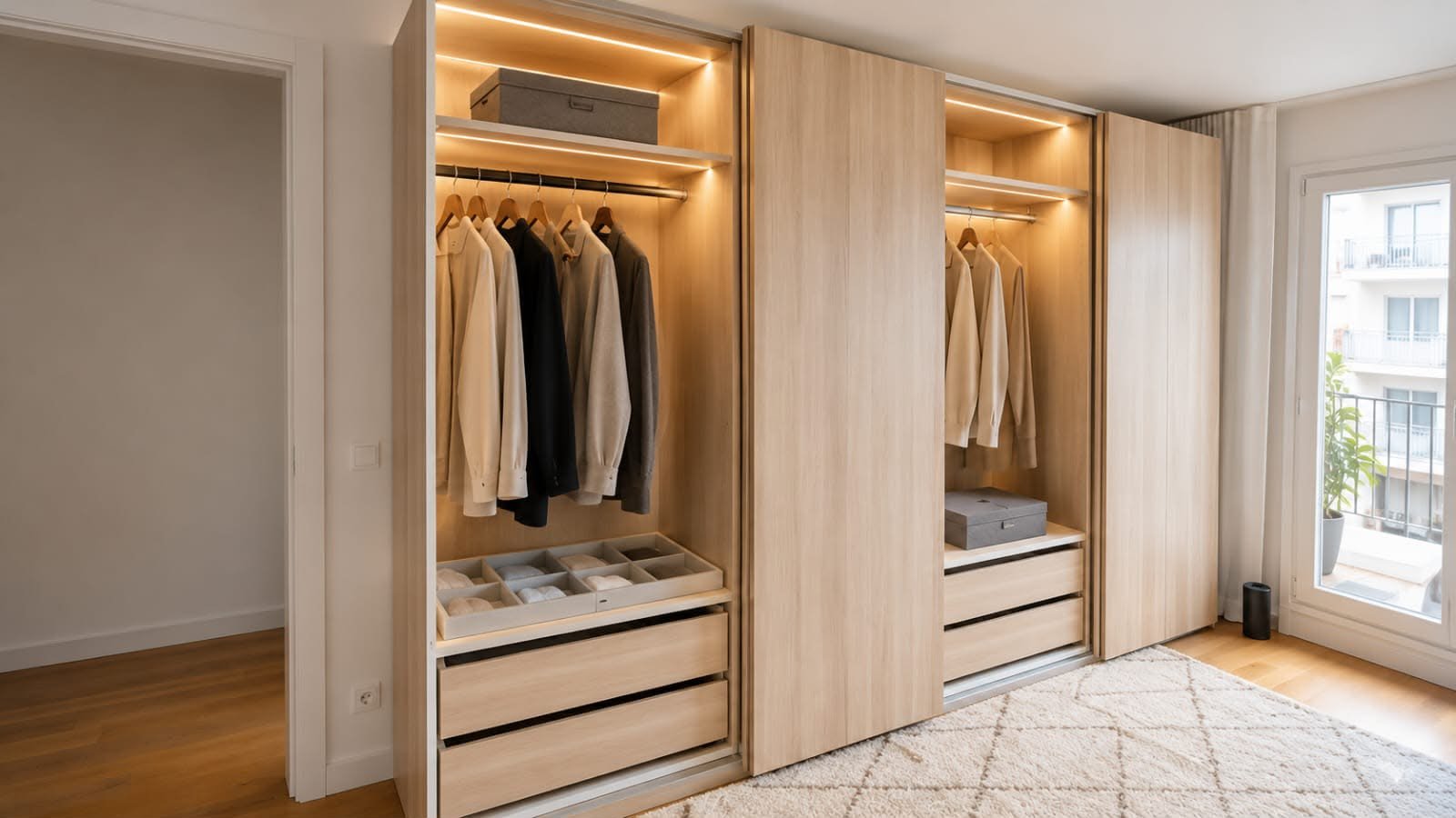 Kleiderschrank Montage mit LED